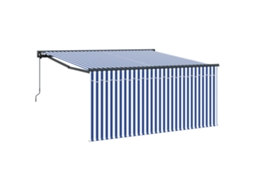 Conjunto 1 Toldo Retrátil Vidaxl Azul Poliéster (300 X 250 Cm)