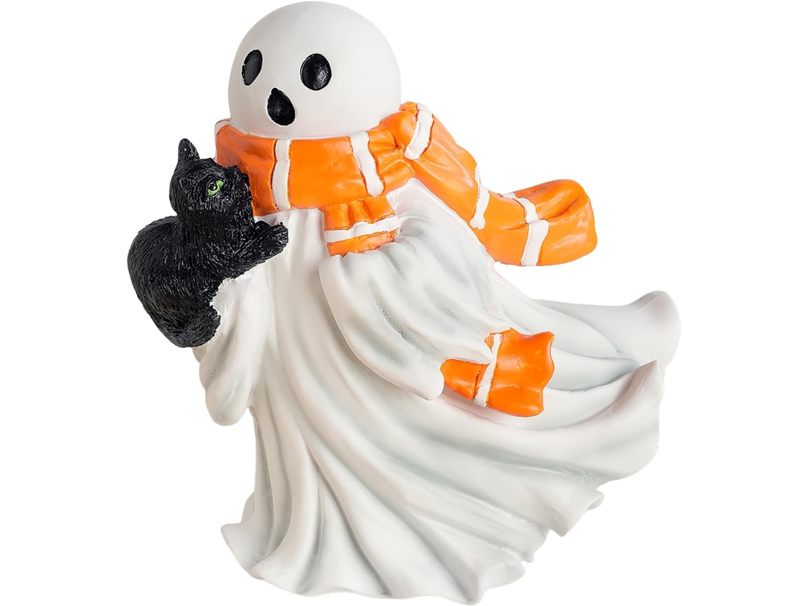 Estátua de Fantasma para Decoração ou Escultura de Casa Fofa Festa Halloween Gato Decorativo em Resina Cabeceira de Mesa Prateleira VAYOTOY