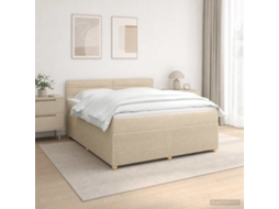 Vidaxl Cama Box Spring Com Colchão Creme 140 X 190 Cm Tecido