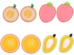 Esponjas De Banho Em Formato De Frutas, Conjunto De Escovas Esfoliantes Corporais Para Chuveiro, Esp Gokoco