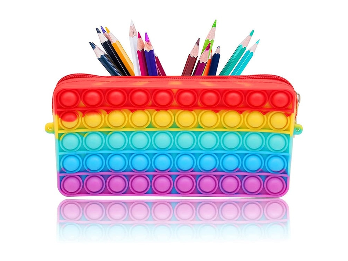 Estojos de Lápis Coloridos com Bolhas Extrudadas , Estojo para Lápis, Presente para Meninas, Meninos e Crianças BRILVIBERA (cores do Arco, Íris)