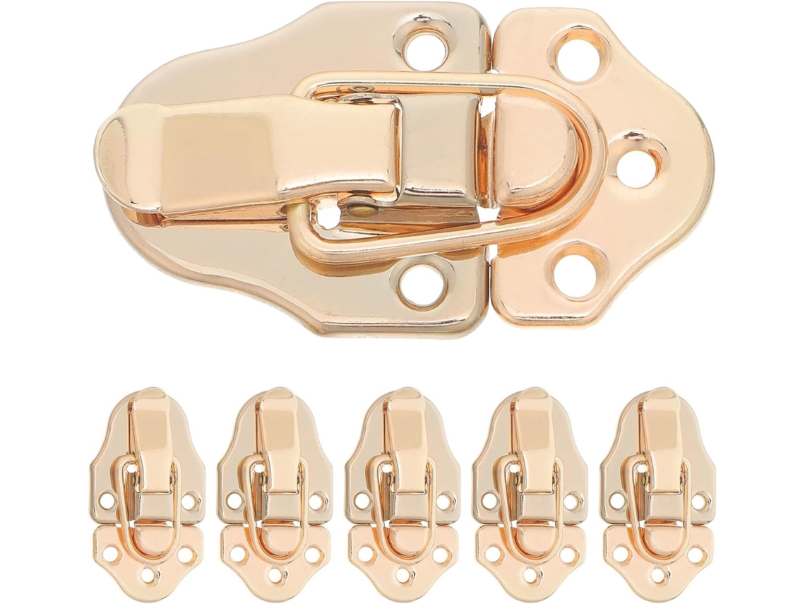 Conjunto De 6 Fechos Alternância Retrô - Fecho Metal Dourado Em