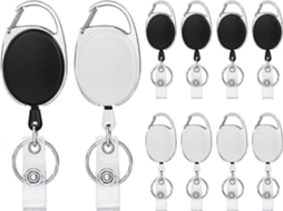 Chaveiro Retrátil, 10 Unidades, Porta-crachá Retrátil, Clipe Para Crachá, Cordão Para Chave, Clipe Para Cinto, Chaveiro Extensível Com Carretel P