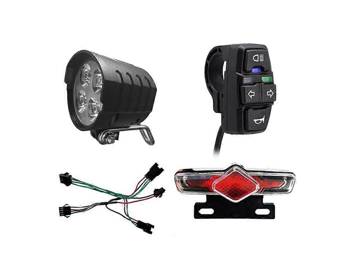 Lurelia Bicicleta Elétrica 24/ 36/ 48v/ 60v Farol Dianteiro Luz De Advertência Traseira Refletor Led Para Uso Noturno