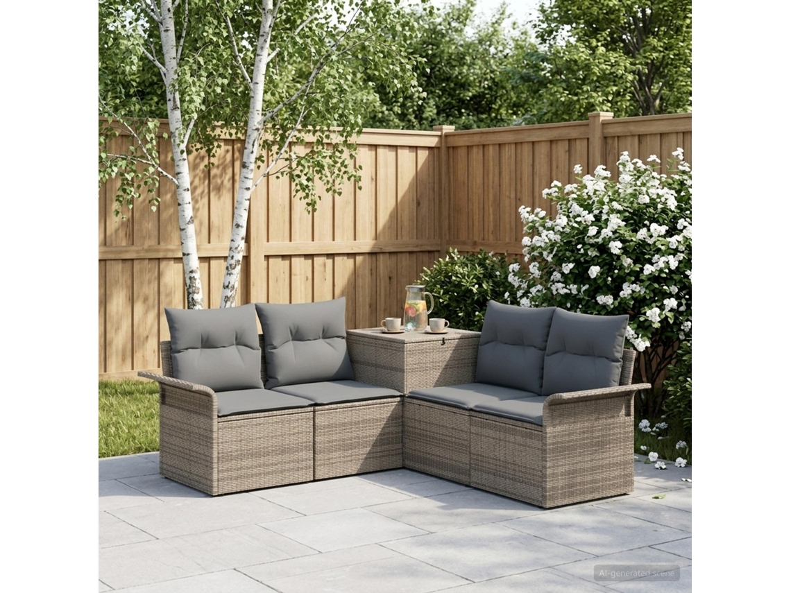 Vidaxl Conjunto De Sofás 5 Unid. Cinza E Cinza Escuro