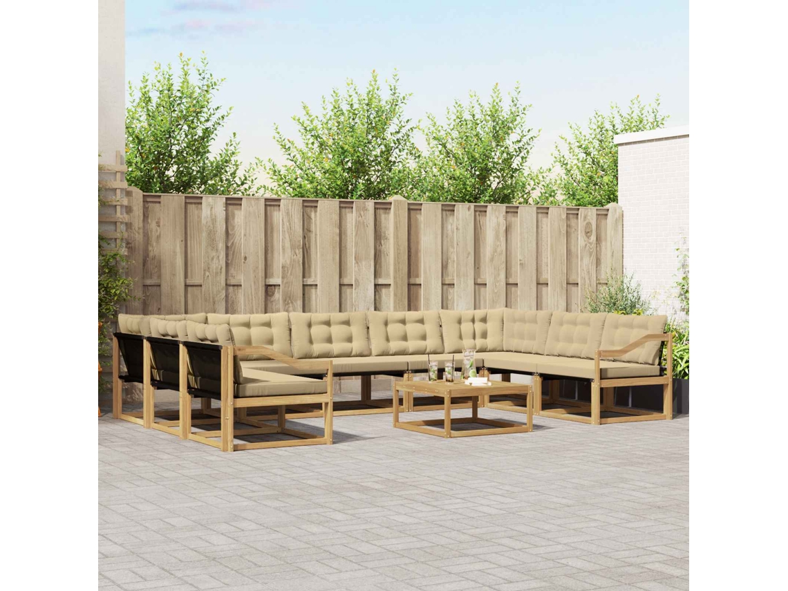 Vidaxl Conjunto De Sofás Para Exterior 10 Pcs Branco E Bege