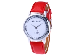 Relógio de pulso feminino Zhoulianfa com movimento de quartzo F380-a vermelho