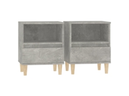 Bedside Cabinet, Bedside Cabinets Vidaxl Cinzeto Madeira Processada (n/a)