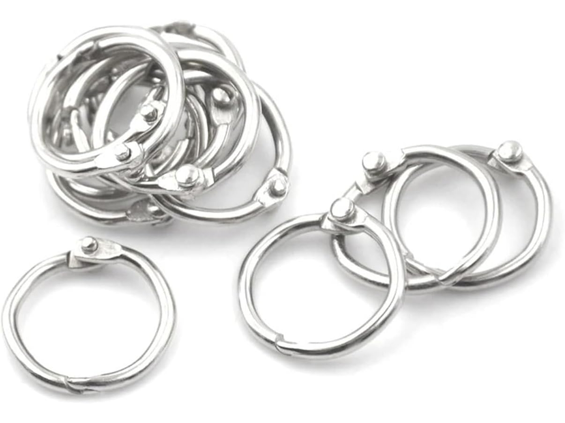 Anéis De Encadernação, Metal Para Fichário Folhas Soltas, Prateados, 20mm, Pacote Com 250 Unidades