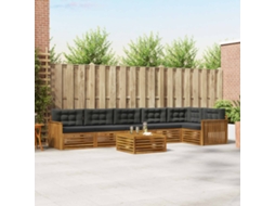 Vidaxl Conjunto De Sofás Para Exterior 7 Pcs Natural E Antracite