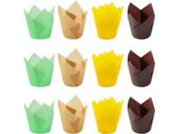 Conjunto De 200 Forminhas De Papel Para Muffins E Cupcakes, Formato Tulipa, Cores Sortidas