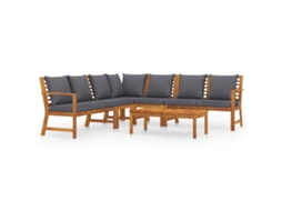 Maison Exclusive - 6 Pcs Conjunto Lounge De Jardim C/ Almofadões Acácia Maciça