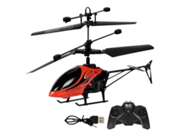 Helicóptero de controle remoto Mali, resistente, recarregável via USB, para crianças, vermelho.