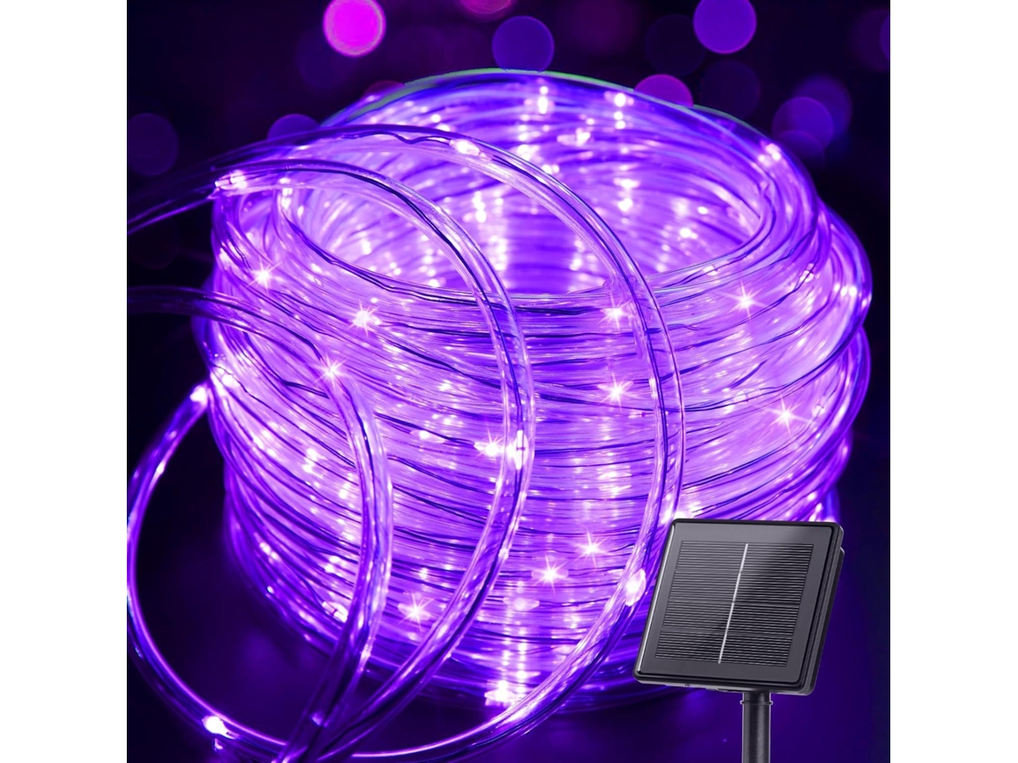 Luzes De Led Cordão, Cordão De Luzes Solares, À Prova D'água, 7 M, 50 Luzes, 8 Modos, Luzes De Fada (roxo) Spqment
