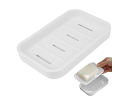 2026-plato De Jabón Linjou, Plato De Jabón De Baño Con Desagüe, Doble Capa Para Ducha (branco)