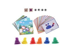 Ats bloques de Equilibrio de Madera para Niños Juguete Educatsivo Apilable Piedras Coloreadas