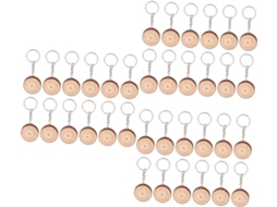 Nuobesty De 36 Chaveiros De Madeira Diy, Anéis Criativos Para Personalizar, Acessórios Decorativos