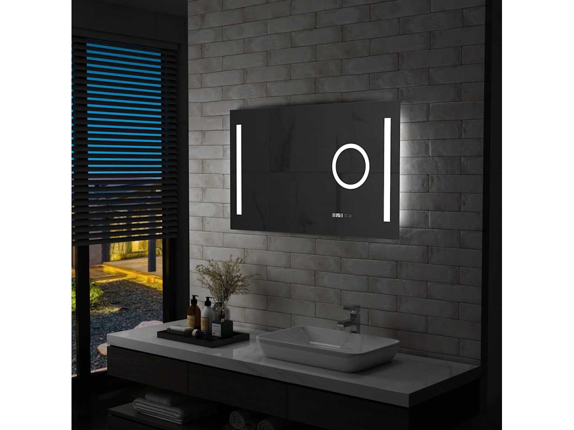 Vidaxl Espelho De Parede Led C/ Sensor Tátil Casa De Banho 100x60 Cm