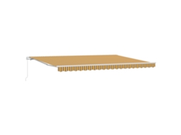 Toldo Retrátil Manual Listrado Multicolorido Vidaxl Amarelo Poliéster