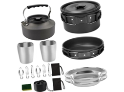 Conjunto de Panelas de Camping Versátil com Alça de Silicone SFUSHOS