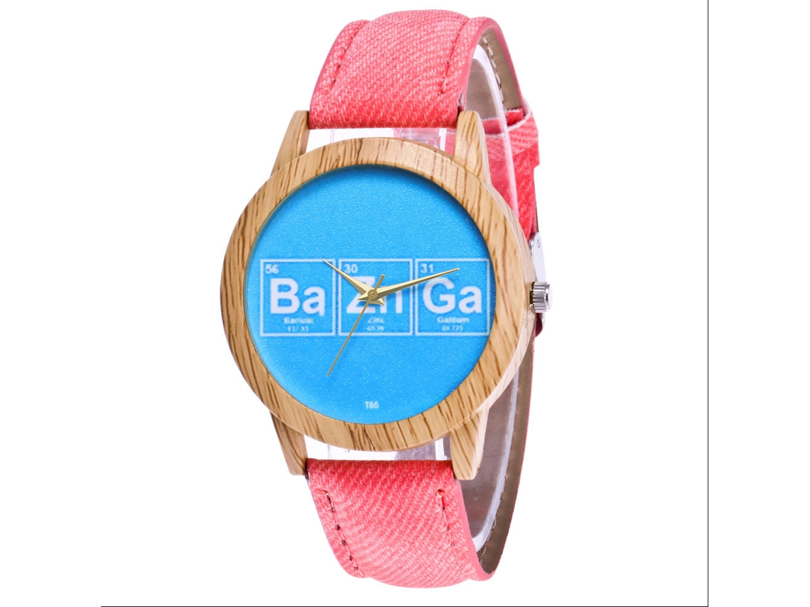 Reloj De Pulsera De Cuarzo Unisex Con Correa De Jean Letras Simples Moda Rosa Zhoulianfa