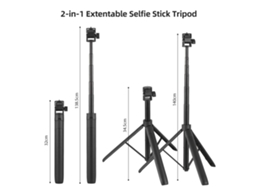 140cm/55in Extendable Light Stand Adjustable Selfie Stick Tripod Aluminum Alloy With 1/4 Inch Screw Phone Tripod For Camera Compact Video Light