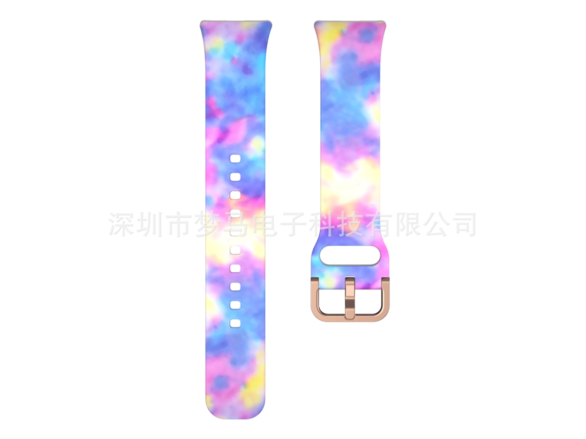 Compatível Com A Pulseira De Silicone Estampada Com Fivela Metálica Para Samsung Galaxy Fit3.doce Yunzii