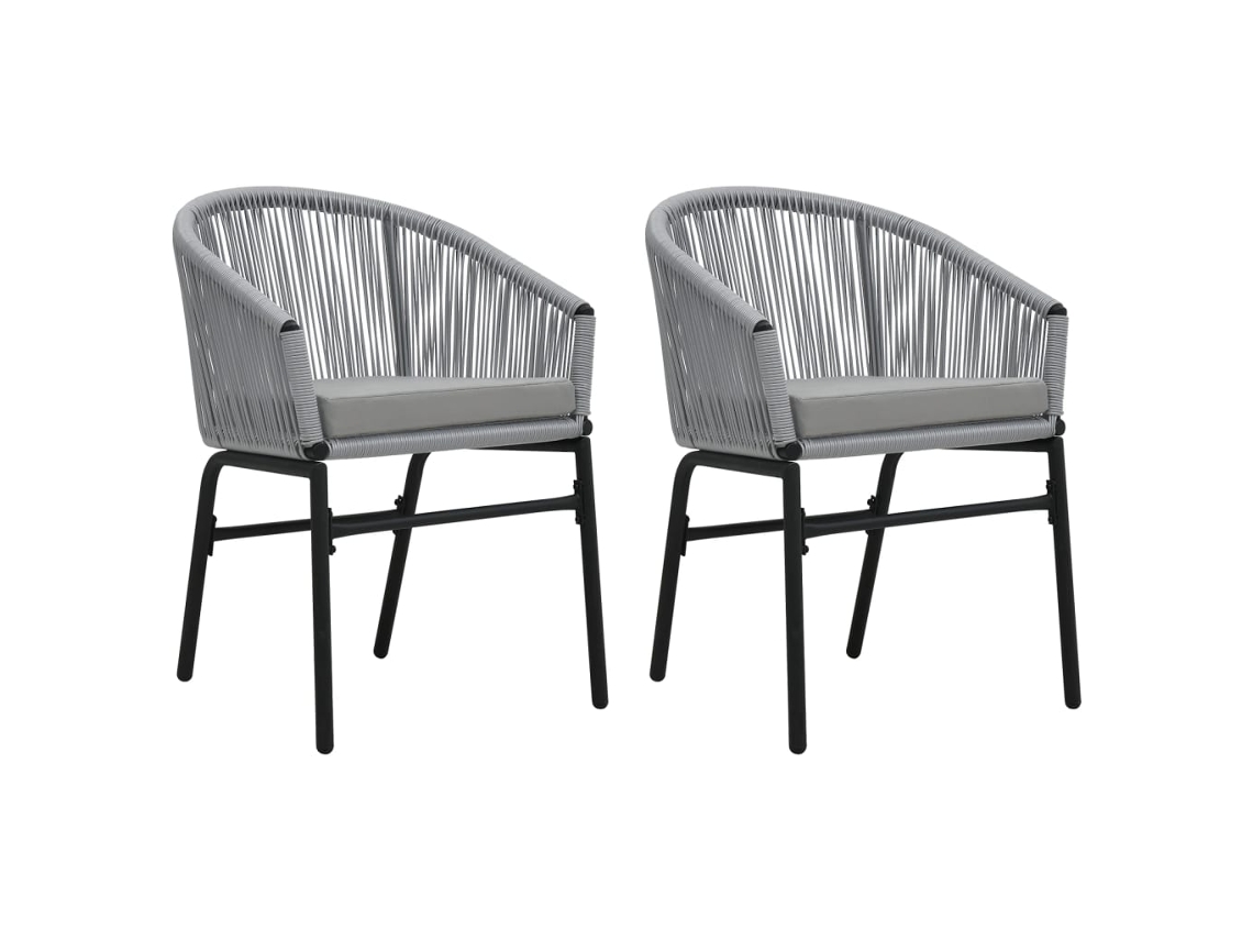 Vidaxl Cadeiras De Jardim 2 Pcs Vime Pe Antracite