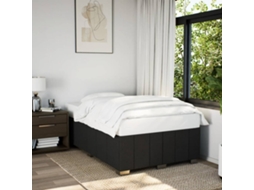 Vidaxl Estrutura De Cama Sem Colchão Preto 120x190 Cm Tecido