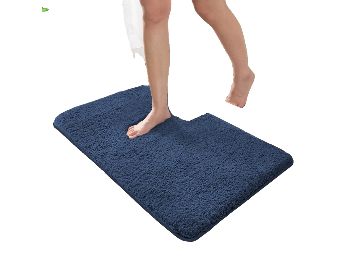 Tapete De Banheiro, Design Antiderrapante, Rápida Absorção De Umidade, 600mmx900mm-c, Azul