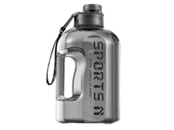 Garrafa de Água Esportiva , Garrafa de Água Portátil de Grande Capacidade para Homens. MDUG (2,7l, Cinza)