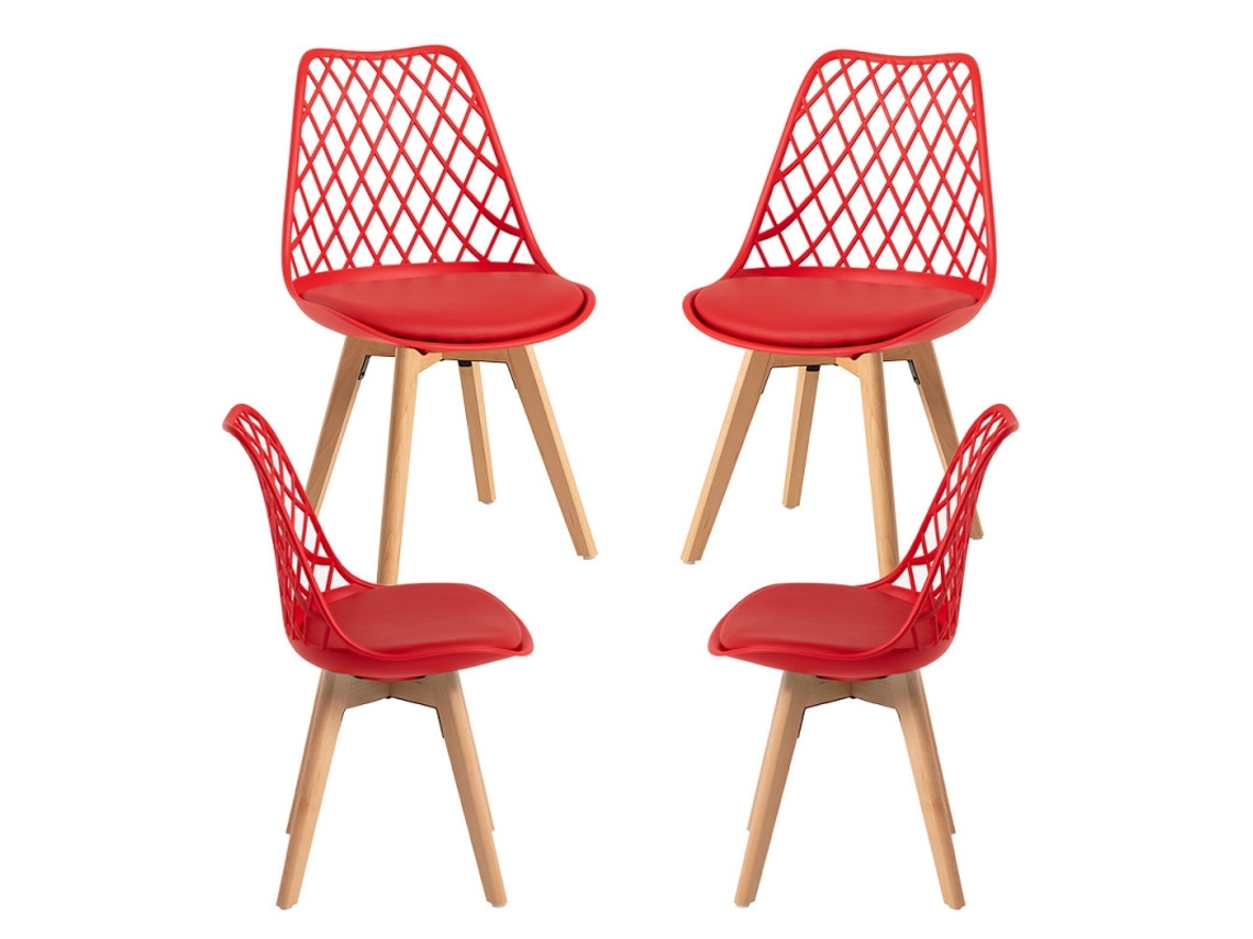 Pack 4 Cadeiras Mima Vermelho Presentes Miguel (Outlet Caixa Aberta)