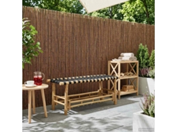 Vidaxl Banco De Jardim 110 X 38 X 40 Cm Bambu Natural Retangular