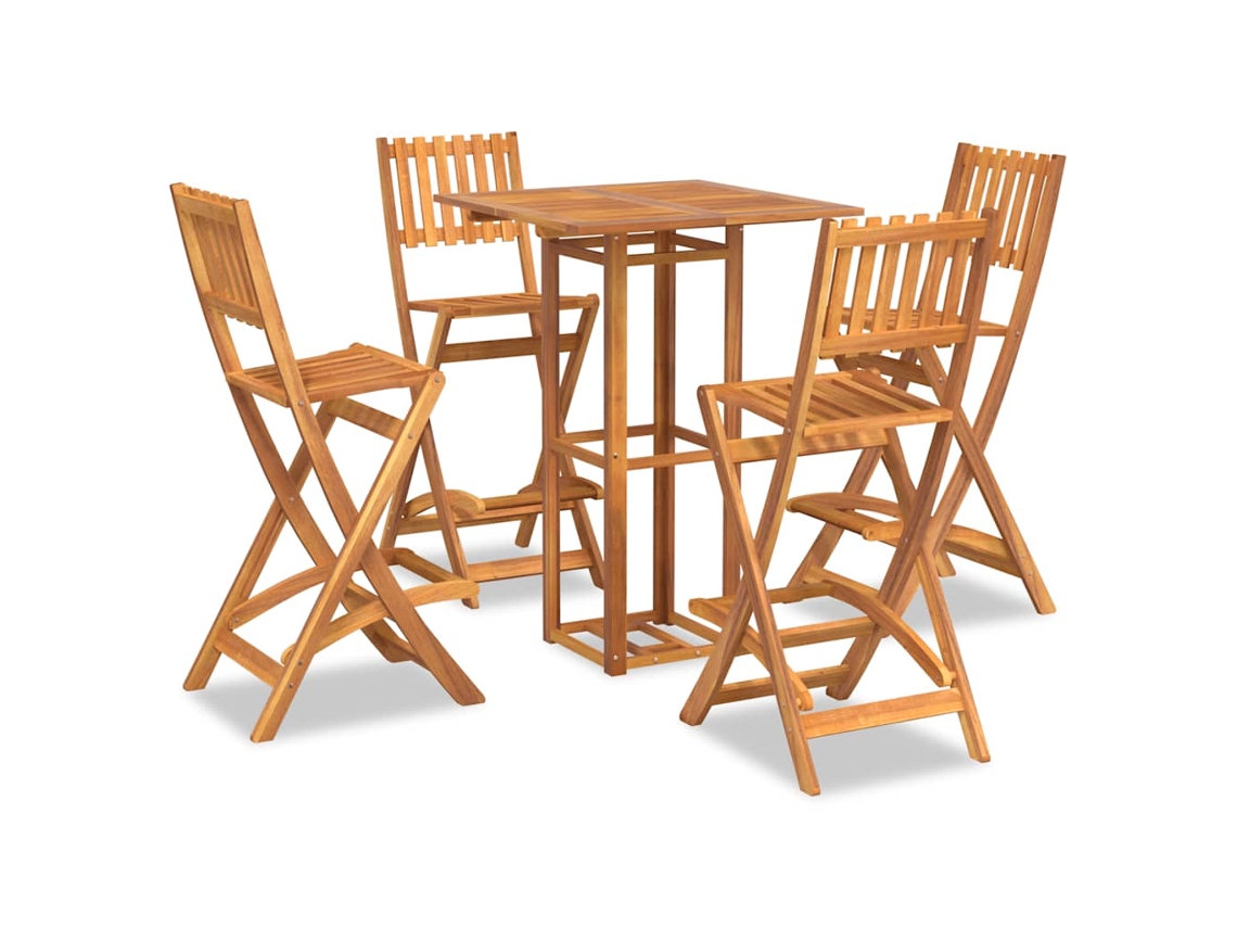 Maison Exclusive - 5 Pcs Conjunto De Bar Para Exterior Madeira De Acácia Maciça