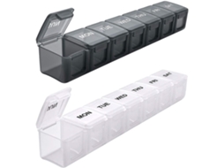 Conjunto Com 2 Organizadores Semanais De Comprimidos Tamanho Grande. Ideal Para Transportar Seus Medicamentos Diários E Semanais. Brilvibera