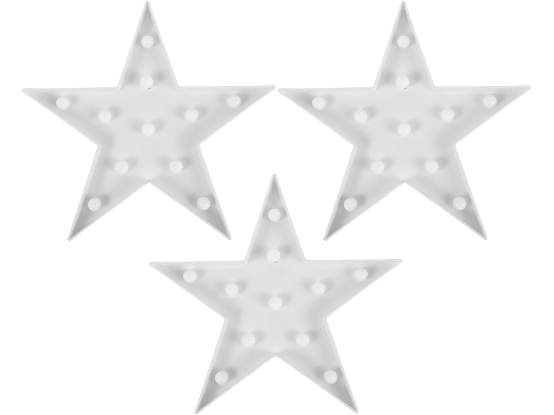 Ibasenice Conjunto De 3 Luminárias Luminosas Em Formato Estrela: