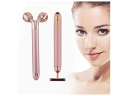 Massageador Facial 2 em 1 com Rolos Elétricos de Pulso Dourado 3d e Formato T para Braços, Olhos, Nariz Cabeça. Prop Orciona Lifting I GOKOCO