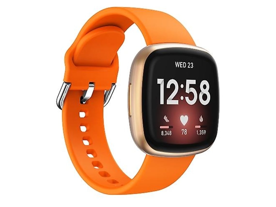 Lurelia Pulseira De Silicone Laranja, Compatível Com Fitbit Versa 3