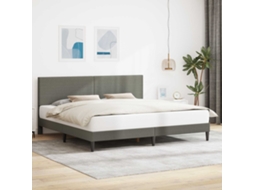 Vidaxl Estrutura Da Cama Com Cabeceira Cinzento-claro 180 X 200 Cm