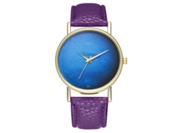 Relógio feminino Zhoulianfa, analógico, de quartzo, com pulseira de PU (roxo)