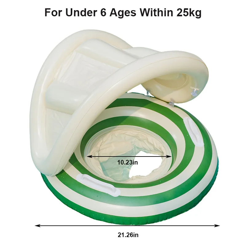 (verde) 1 Boia Inflável Listrada Para Piscina, Formato De Cadeira De Natação.
