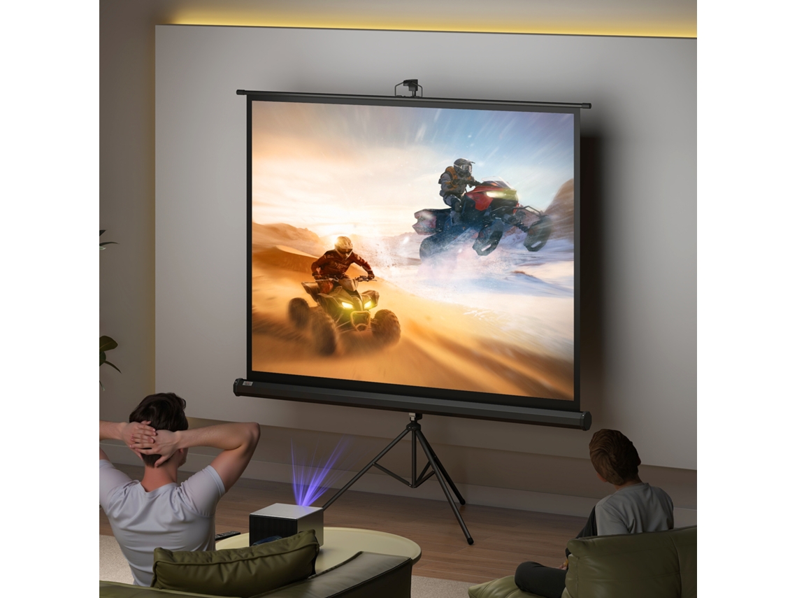 Tela De Projeção De 84 Polegadas Com Tripé De Altura Ajustável, Tela 4k Hd 4:3, Para Uso Interno/externo.
