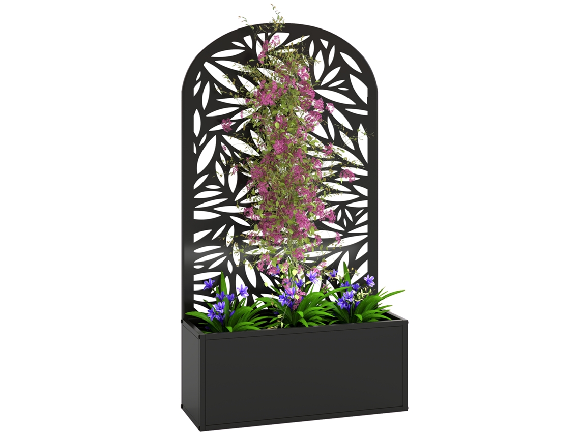 Suporte para Vasos BTFORUS com treliça em arco, metal, 61x23x113 cm
