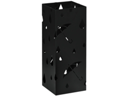 Suporte Guarda-chuvas Aço 4 Ganchos Bandeja 15,5x15,5x41 Cm Preto
