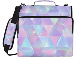 Carteira Holográfica Com Três Argolas E Fecho De Zíper, Com Alça De Ombro, Bolso Com Zíper, Bolsa De Armazenamento