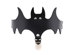 Laxiscreed Clips De Punho De Couro Preto Com Asa De Morcego, Acessório Fashion Para Meias E Festivais