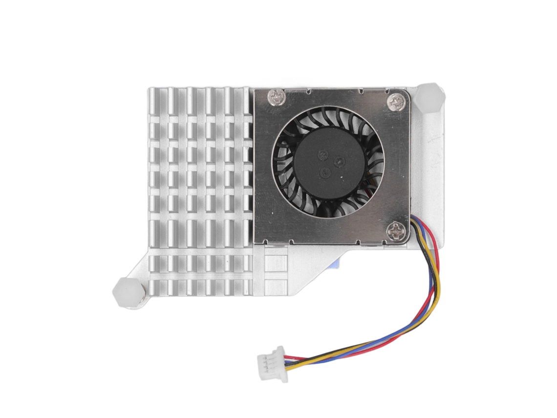 Dissipador De Alumínio Com Controle Pwm Para Raspberry Pi 5 (4gb/8gb), Ventilador Regulável Por Temperatura, Cor Prata.