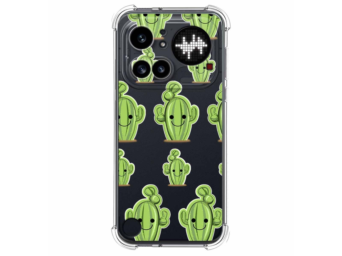 Capa Tumundosmartphone Transparente De Silicone À Prova De Choque Para Nothing Phone 4a Pro 5g Com Estampa De Cacto