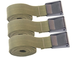 Conjunto De 3 Cintas Amarração Cabilock Bagagem E Camping, Resistentes E Verdes, Com Fivelas Transportar E