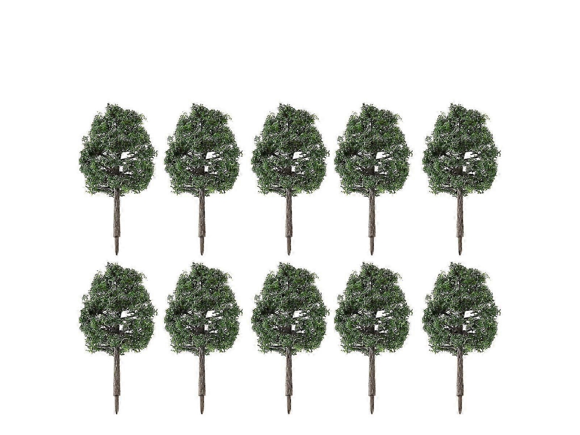 20 Peças De Árvore Modelo Paisagem 9 Cm Verde Escuro